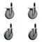 Service Caster 6'' Gray Poly Swivel 1-1/8'' Expanding Stem Caster Set 2 Total Lock Brakes, 4PK SCC-EXTTL20S614-PPUB-2-S-2-118 - alternate 1